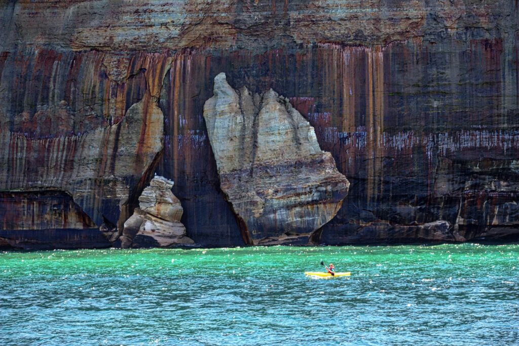 Pictured Rocks and blue water 