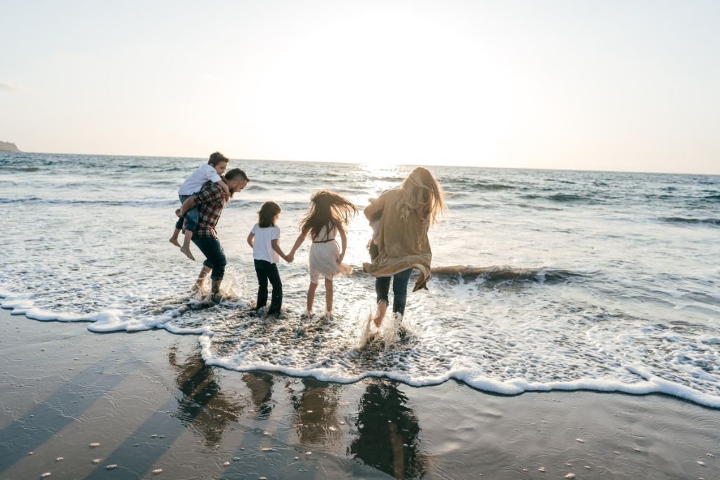 Family on the beach